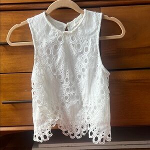 White Sleeveless Lace Top
